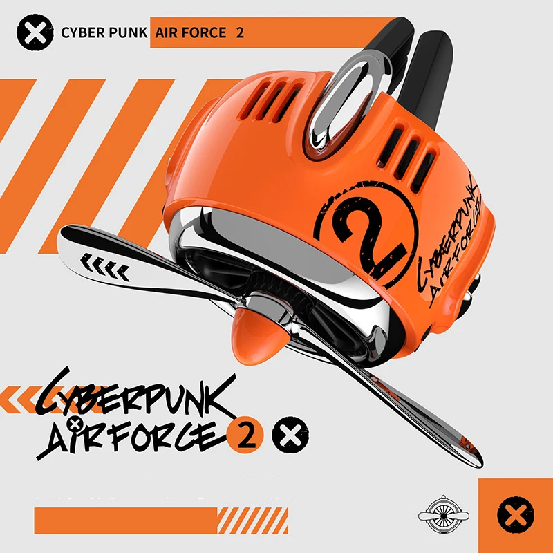 Cyber-punk roterende propeller auto luchtverfrisser luchtuitlaat geur geur smaak luchtmacht 2 auto-interieuraccessoires