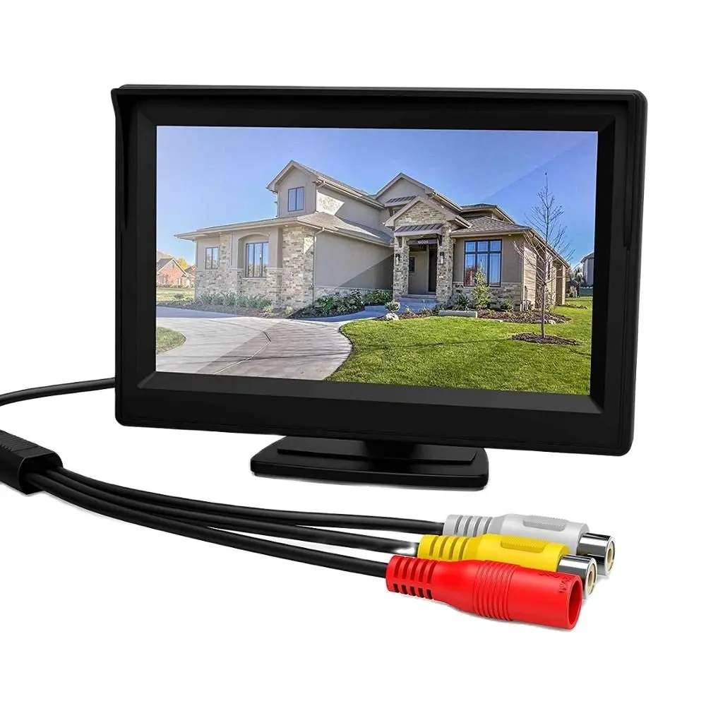 Misayaee HD 5 Inch TFT LCD Car Color Rear View Monitor Screen for Parking Backup Camera HD Full Color Wide Screen