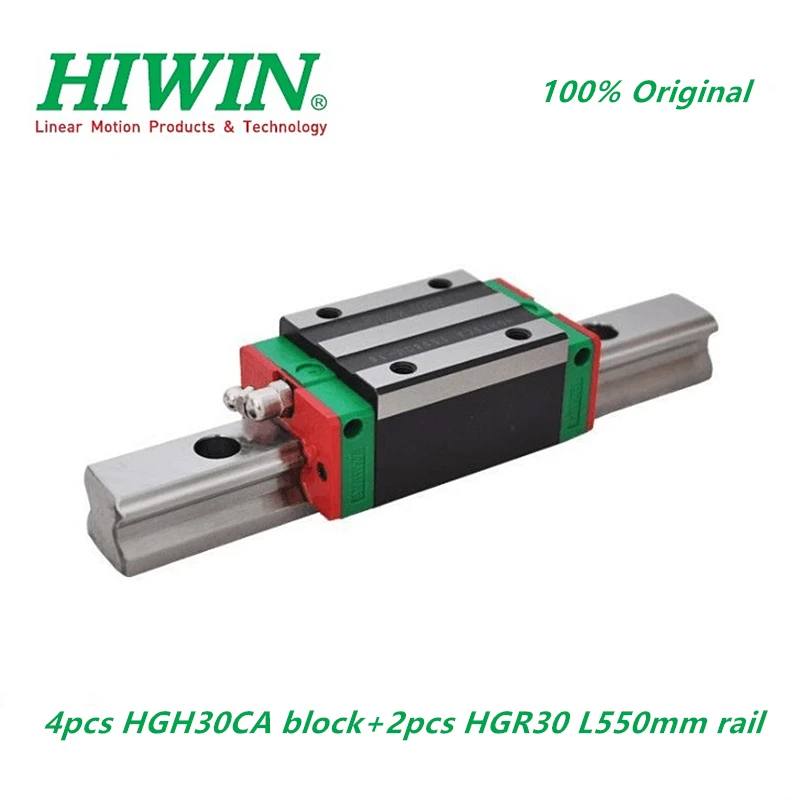 

2pcs ORIGINAL HIWIN HGR30 -550m Linear guide rail+ 4pcs linear carriage HGH30CA block FOR CNC