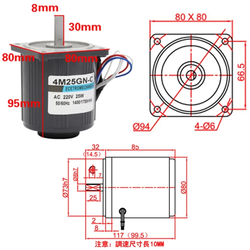 220V AC Motor 25W High Speed 1400rpm 2800rpm Single Phase Electric Motor Speed Controller Reversed For High-End Smart Devices