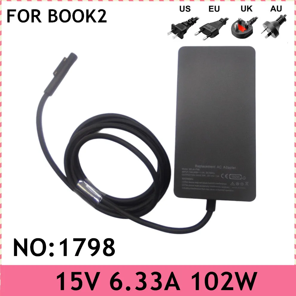 15V 6.33A 102W Pengisi Daya Adaptor AC Laptop untuk Microsoft Surface Book2 1798 Kompatibilitas Buku 1 Laptop3 Pro7 dengan USB 5V 1, 5a