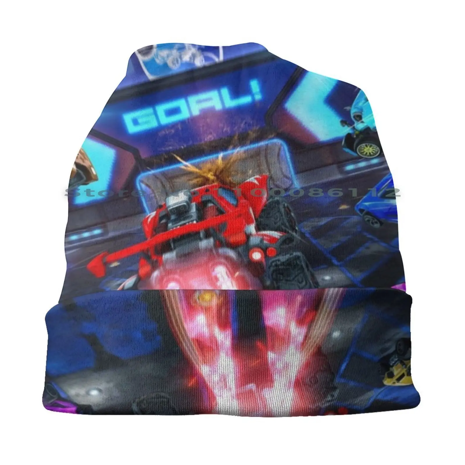 Rocket League Goal! Video Game Artwork Beanies Knit Hat Rocket League Rl Esports Football Gaming Video Games Brimless Knitted