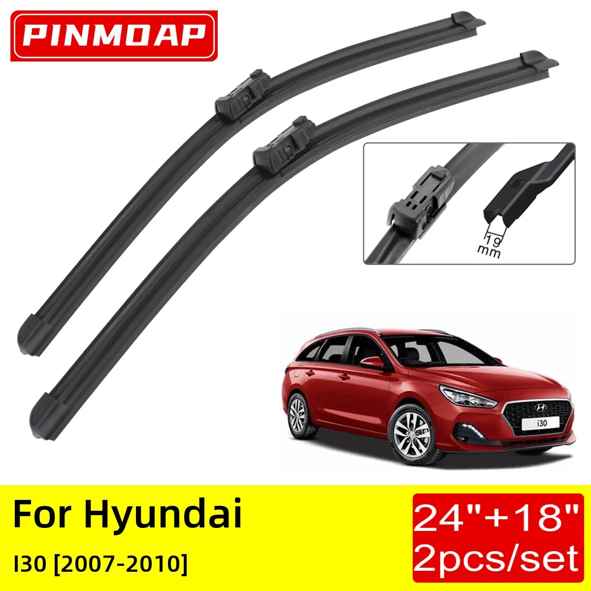 

For Hyundai I30 2007 2008 2009 2010 Front Wiper Blades Brushes Cutter Accessories