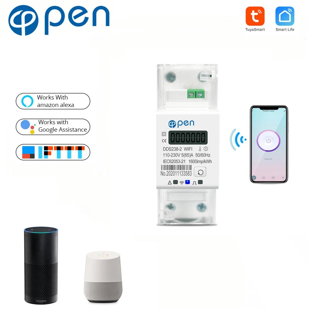 tuya  wifi  remote control Smart Switch with energy monitoring over/under voltage protection for Smart home