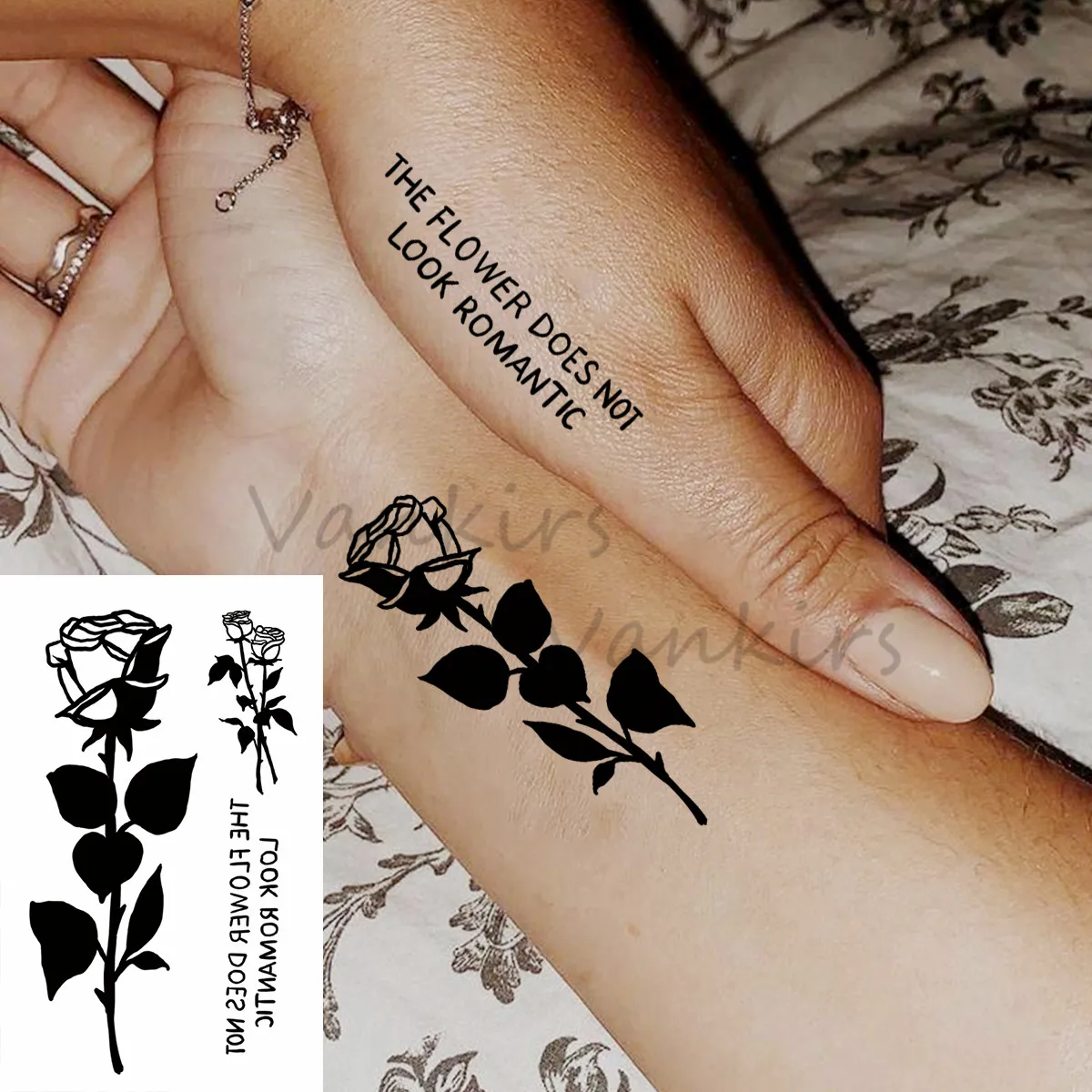 Faux tatouages temporaires pour femmes et filles, autocollant de couleur pivoine, colibri, plume réaliste, fleur de Rose, col de bras