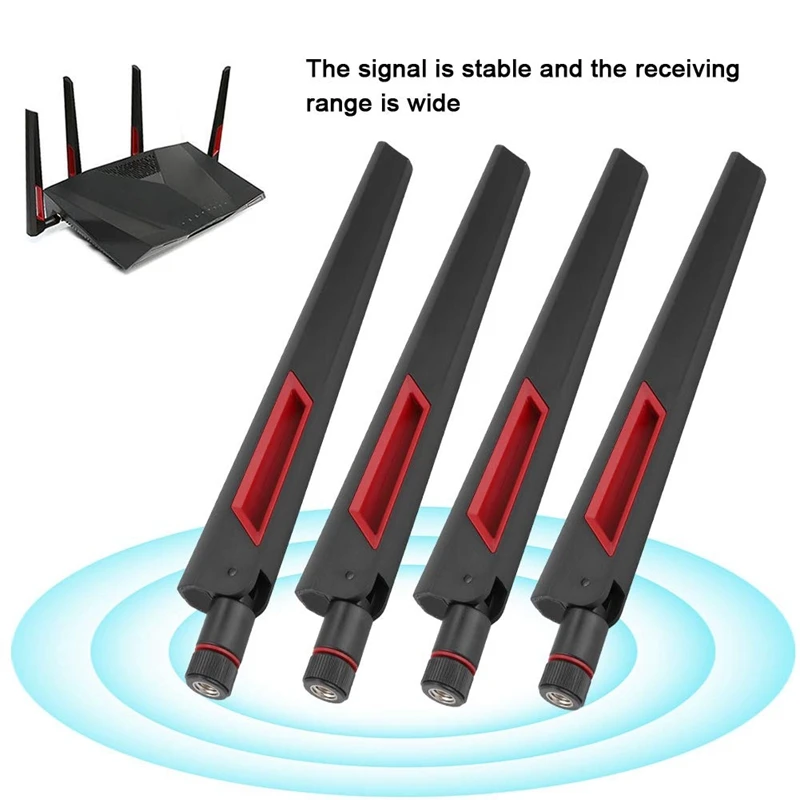 4PCS 2.4G/5G WiFi Antenna SMA Internal Adapter for ASUS AC68U AC88U AC66U 8DBi Wireless LAN/Wi-Fi Router Adapter