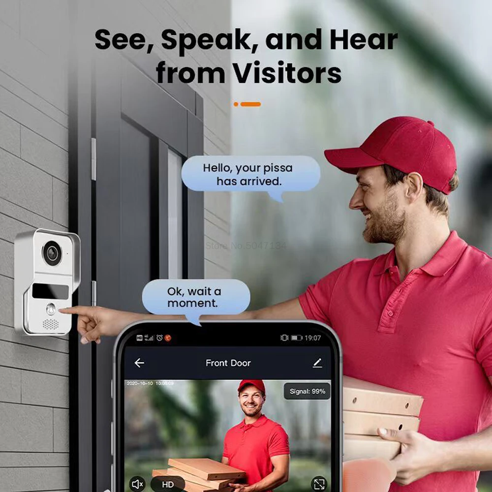 255 1080P Tuya Smart WiFi Doorbell Phone Video Door Intercom Camera PIR Motion Detection Alarm Remote Unlock Wireless Camera