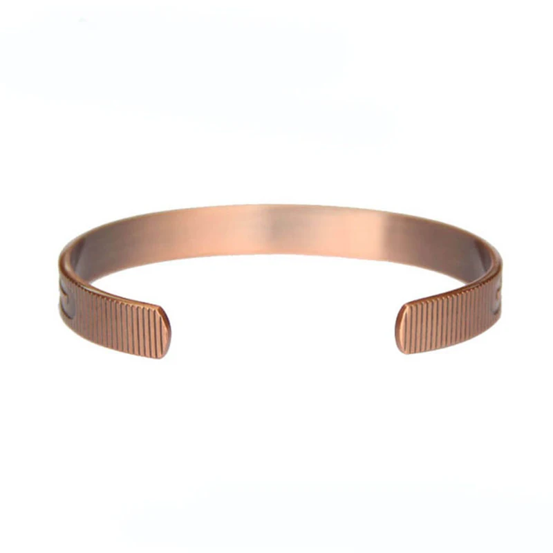 Oktrendy Magnetic Copper Bangle Women Gift Rose Cross Carving Cuff Bracelet Energy Pure Copper Bracelets Bangles For Women