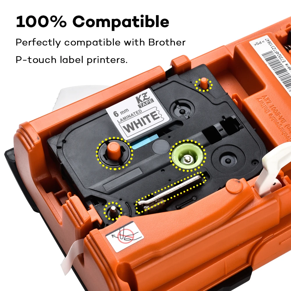Kze 6mm 211 Multicolor Laminated Label Tape compatible Brother tze tap 211 tze-211 for P-touch tze-111 Tze-611 Tze-711 tze911