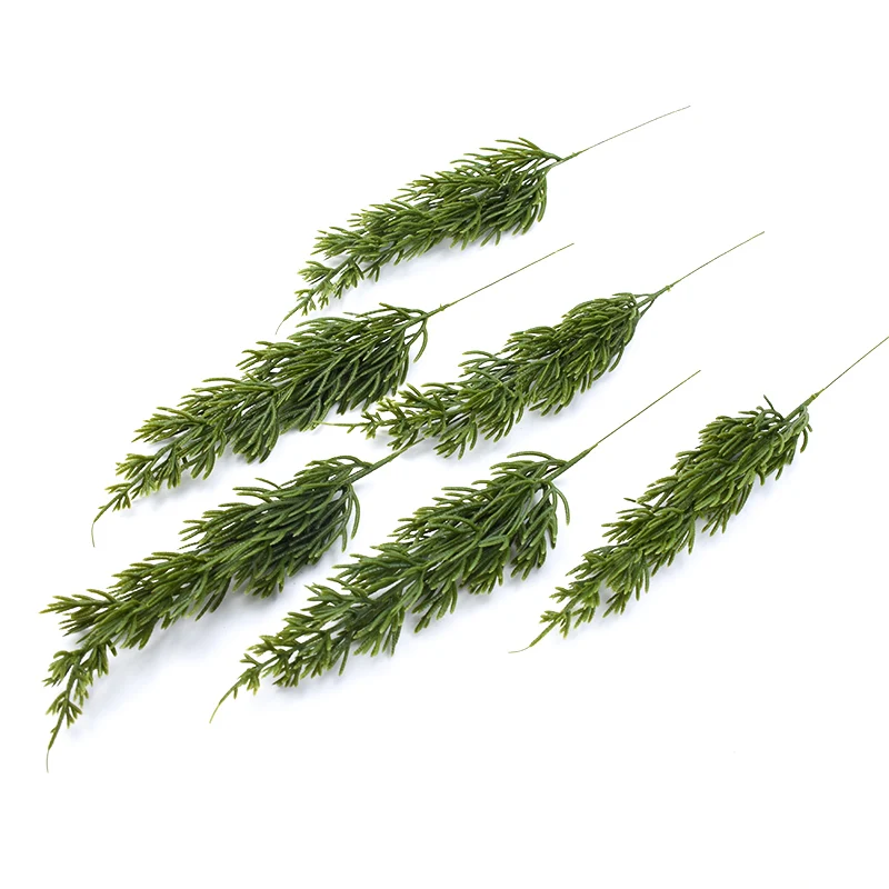 5 Stück grüne Kiefern-Weihnachtsblätter, Dekorationen für Zuhause, Kunststoffvasen für Hochzeit, dekorative Blumenkränze, DIY-Kunstpflanzen – Detail 11