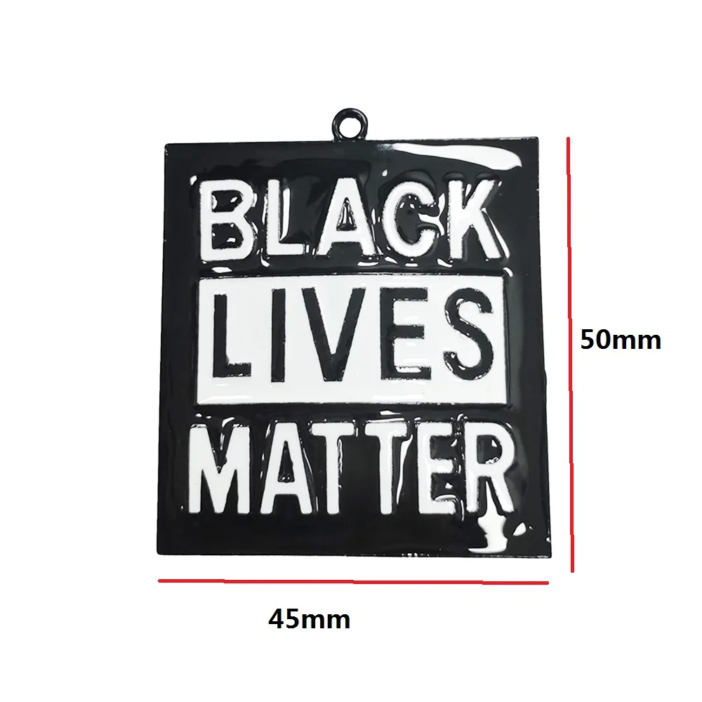 30 pcs/lot Hot Sale Custom BLACK LIVES MATTER Enamel Alloy Fashion Pendants Charms