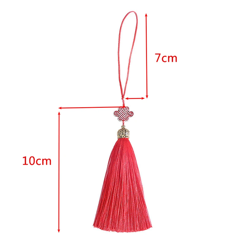 Mibrow 2PCS 10cm Chinese Knot Cotton Silk Tassel Cords with Crwon Caps for Earrings Charm Pendant Satin Tassel DIY Jewelry