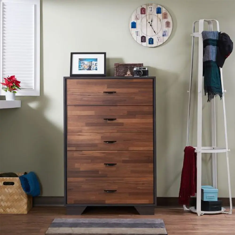 Bemis Chest in Weathered Light Oak Chest of drawers Suitable for Bedroom Living Room US Warehouse