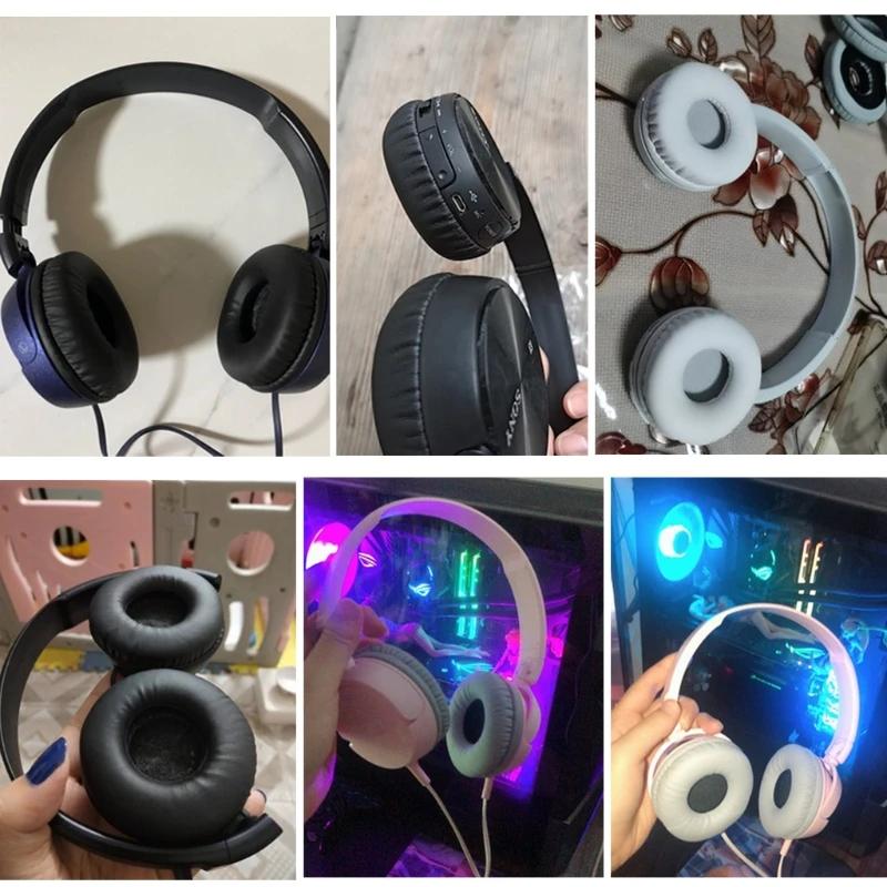 استبدال وسادات الأذن وسادة بطانة للأذن وسادة من اسفنج الفوم إصلاح أجزاء متوافق مع WH-CH500 510 ZX330B استبدال شعاع الرأس