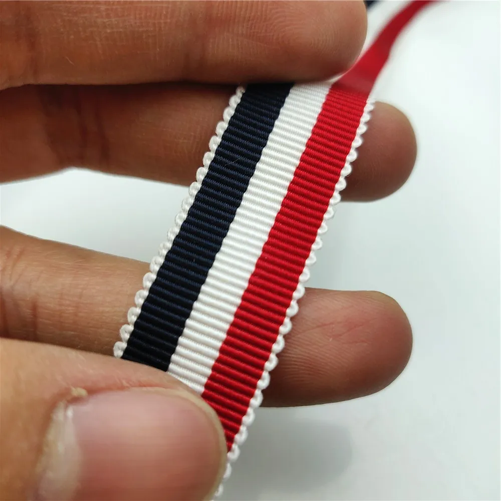 Korea Clothing Decorative Striped Matt Polyester Hat Strap Red White Blue Webbing Wavy Edge Ribbon 1/1.5/2/2.5/3.8 cm Width