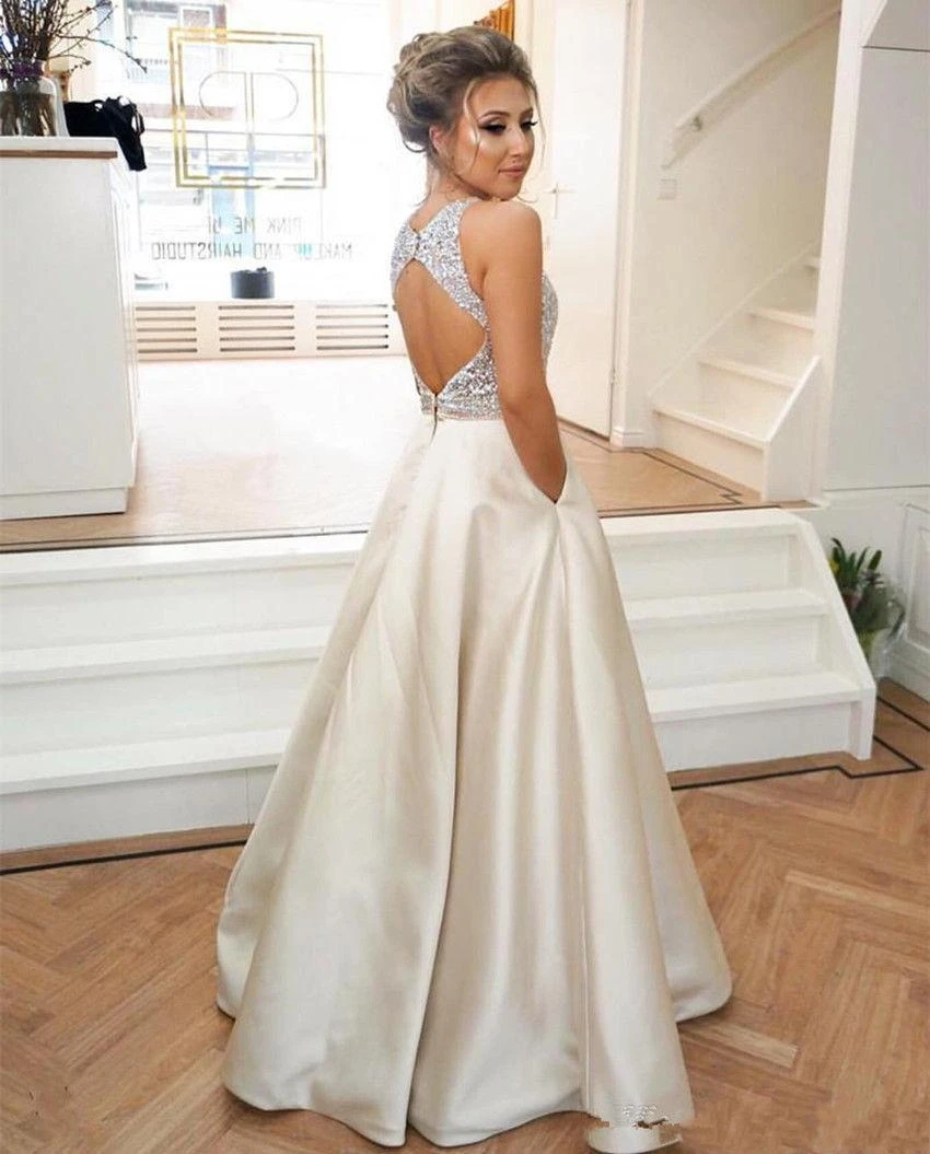 Customized Beaded Prom Dresses 2025 Long Sequin Floor Length Evening Birthday Gowns Couture Keyhole Back  vestidos de feast