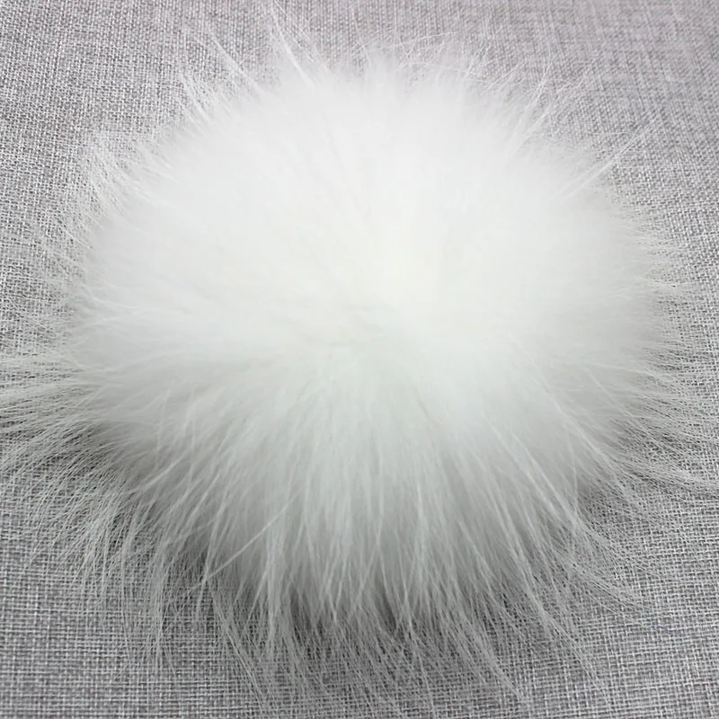 CUSTOM Luxury Raccoon Fur PomPom 100% Natural Fox Pom Pom Handmade Large Hair Ball Pompon With Buckle Wholesale