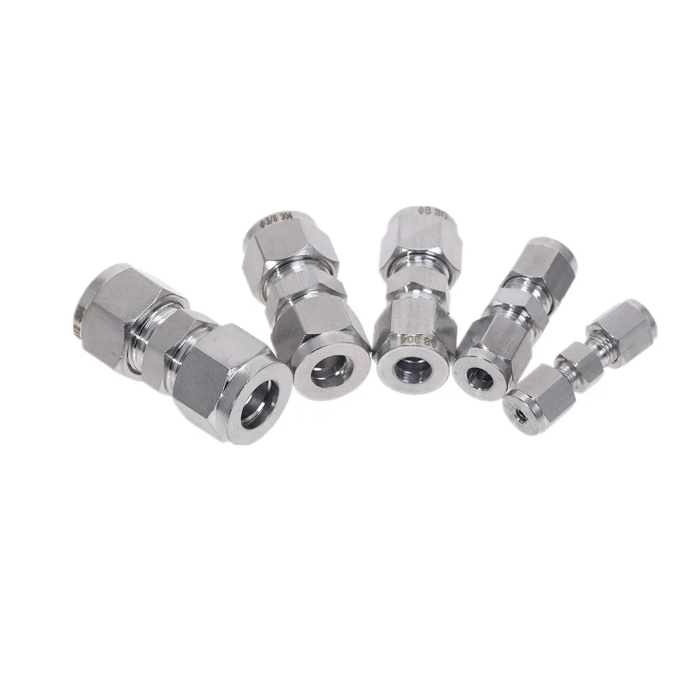 Ống Thép Không Gỉ Và Hai Đầu Gia Cố Gắn Ống 304 SS Ống Thẳng Lắp 1/8 ''3/8'' 1/2 ''4mm 10Mm