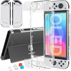 HEYSTOP funda Compatible con Nintendo Switch OLED modelo Dockable, PC Switch OLED, cubierta con Protector de pantalla de vidrio