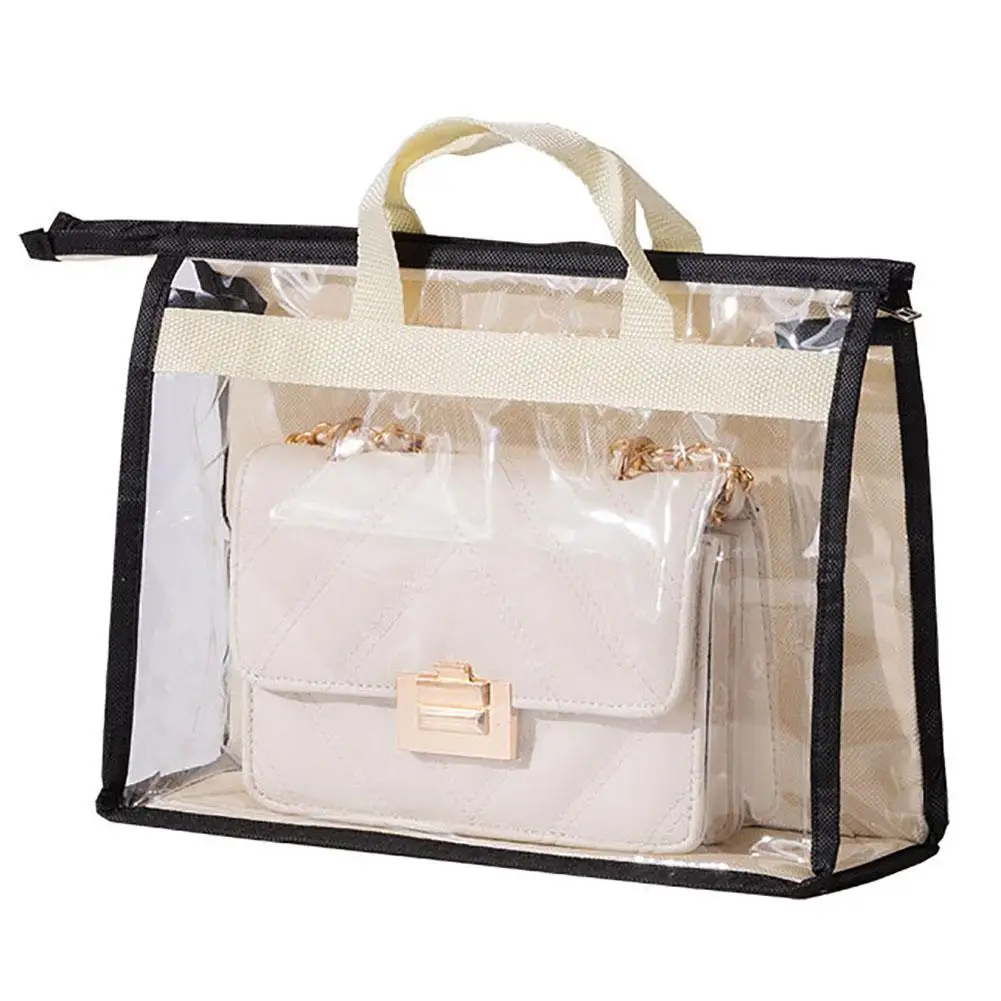 Portable Handbag Purse Storage Organizer Transparent Anti-dust Cover Bag with Handle Luxury Bags Protective Cover Supplies