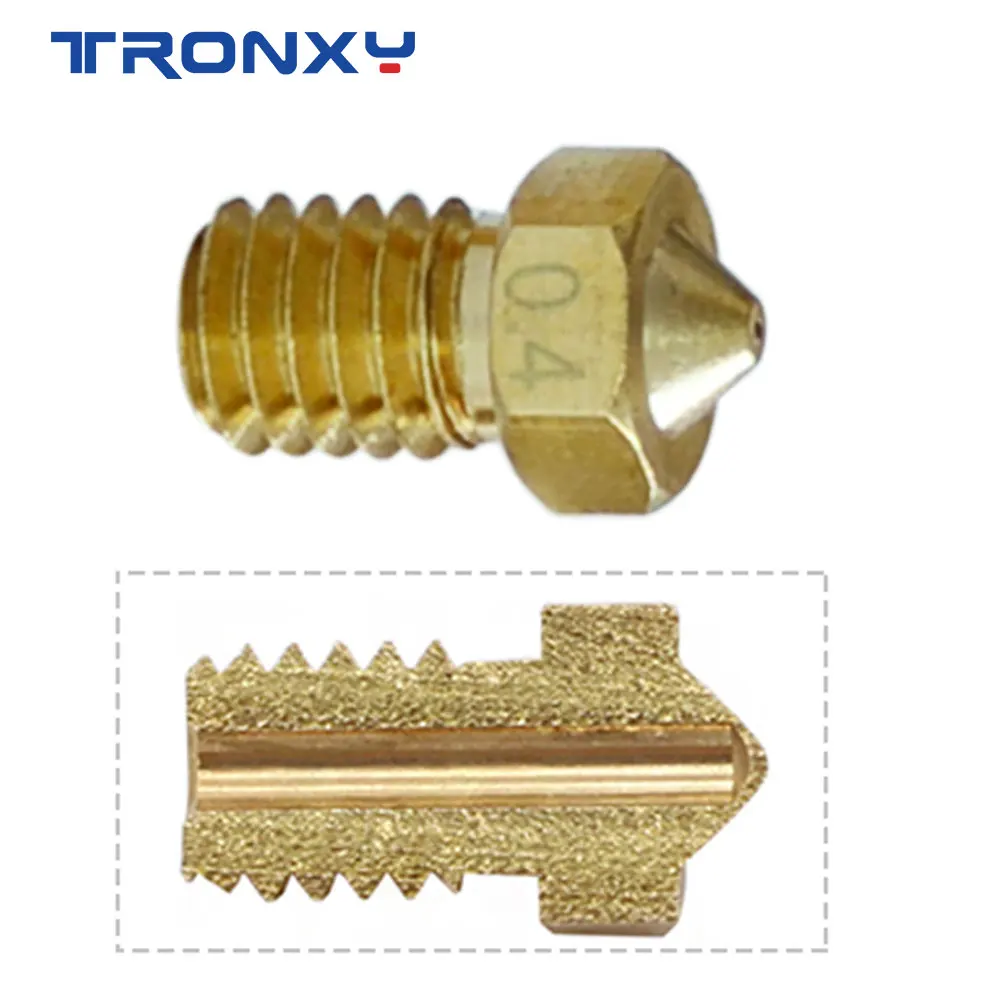 TRONXY 3D 프린터 부품용 깍지, 구리 필라멘트 M6 스레드 황동 깍지, 깍지 부품, 1PC, V5, V6, 0.4mm, 0.6mm, 0.8mm 