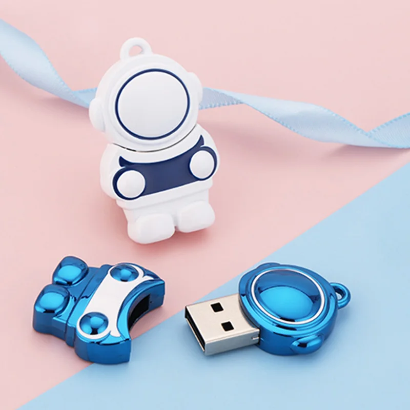 Metal USB Flash Drive 128GB USB 2.0 Thumb Drive Jump Drive Astronaut Memory Sticks Zip Drives