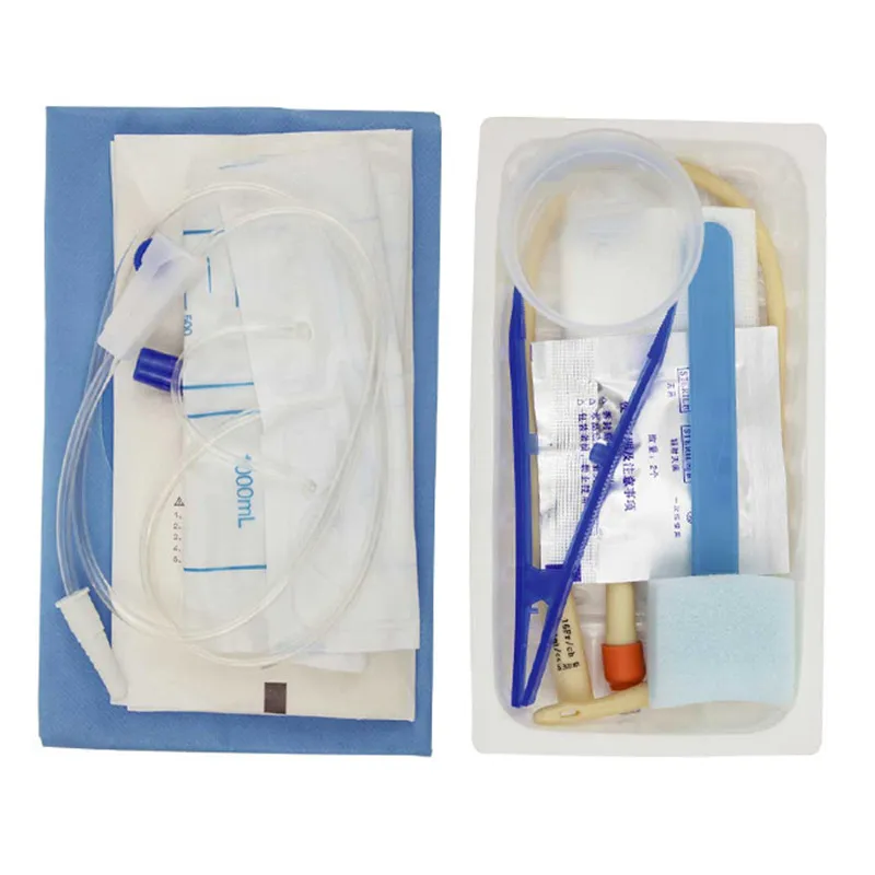 Disposable Sterile Urethral Catheterization Pack 16Fr 18 Fr Latex Double-Lumen Catheter Urine Tube Kit For Adult Urine Drainage