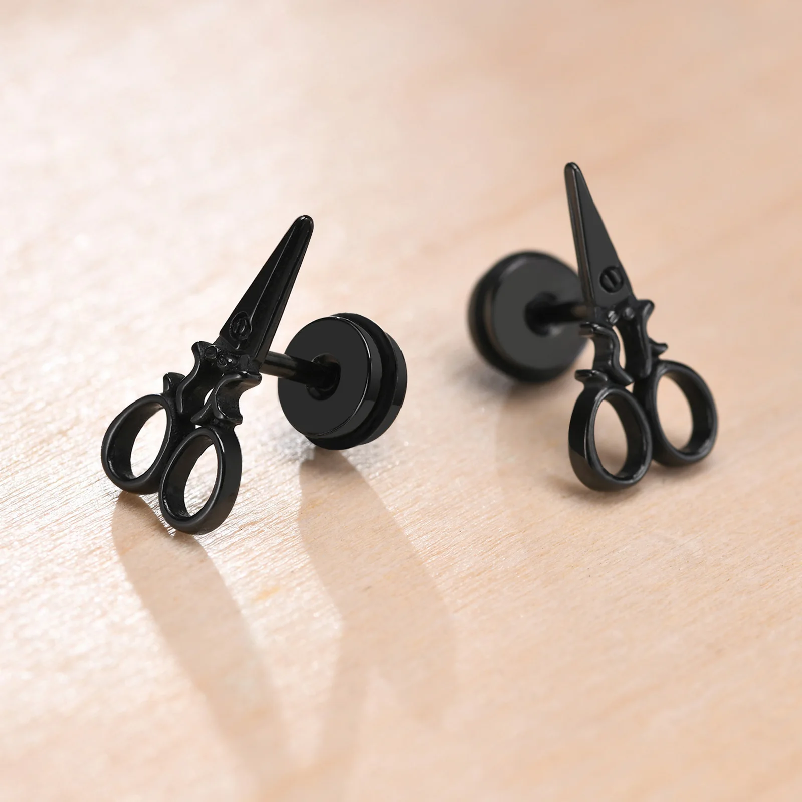 Scissors Studs Earring Men, Hairdresser Seamstress Earrings,Stainless Steel Sewing Hairdresser Gift,Screw-On Ear Plugs