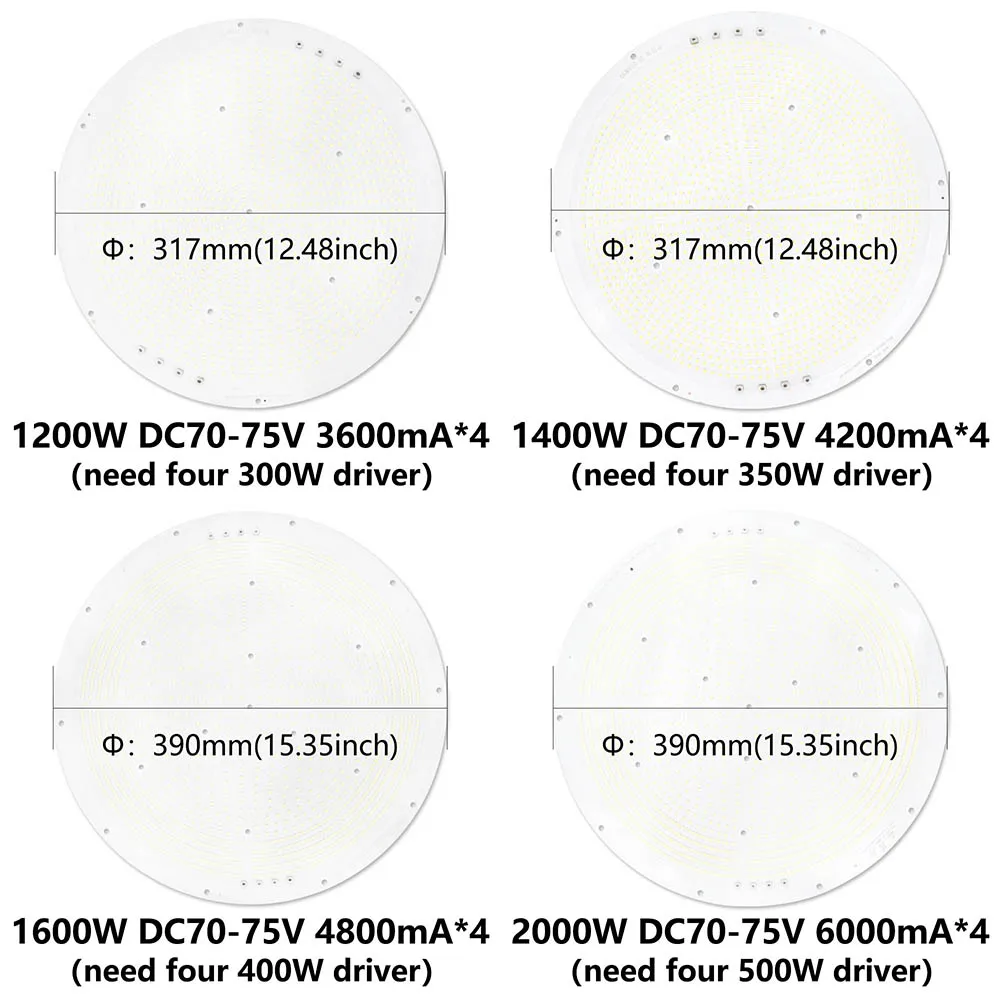 LED Light Board Bulb 1200W 1400W 1600W 2000W DC70-75V Aluminum Substrate Chip Lamp Beads For Construction Site Tower Chandelier