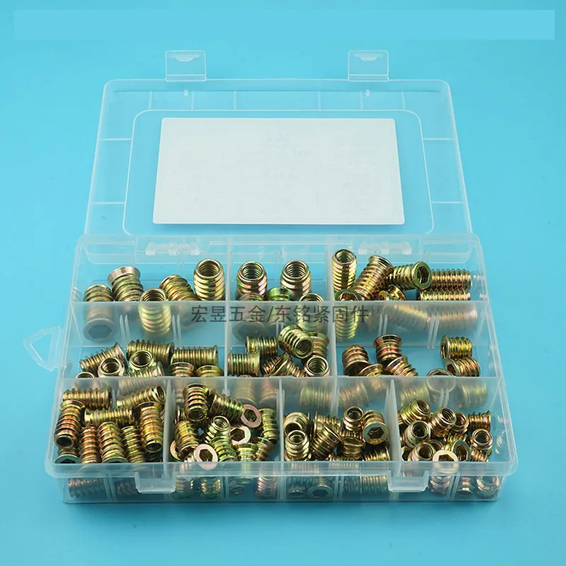 Threaded Inserts Nuts Zinc Alloy Thread For Wood Insert Nut Flanged Hex Drive Head Furniture Nuts Wood Insert Tool Kit