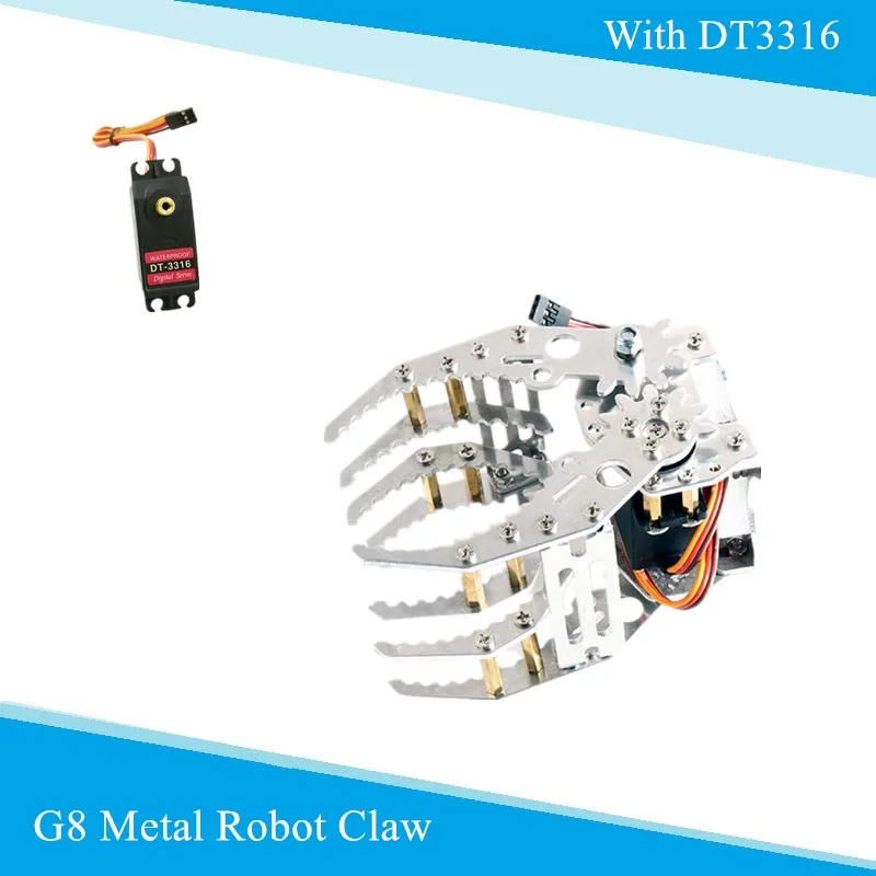 Brazo robótico de Metal G8 con DT3316, Servo Robot manipulador, pinza, piezas de Robot RC DIY