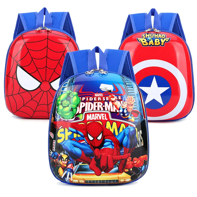 Disney Anime Backpack Spiderman  Children Cartoon Frozen Mcqueen Cars Animal Design Bag Girls Boys Kindergarten Schoolbag Gift