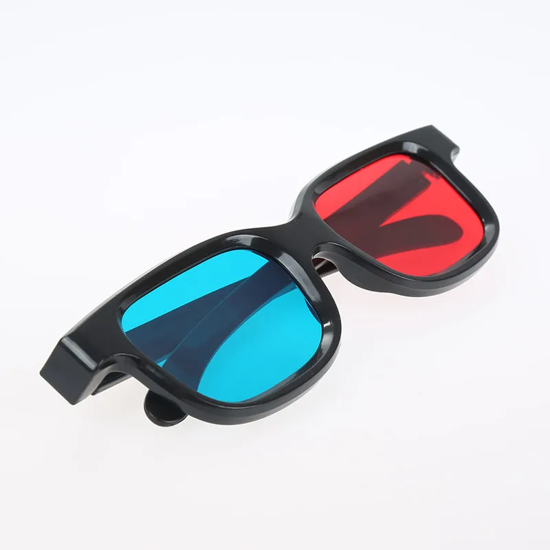 Gafas 3D de color rojo y azul para proyector, lentes con montura negra para TV, película, DVD, videojuegos, Dlp, JSX, novedad