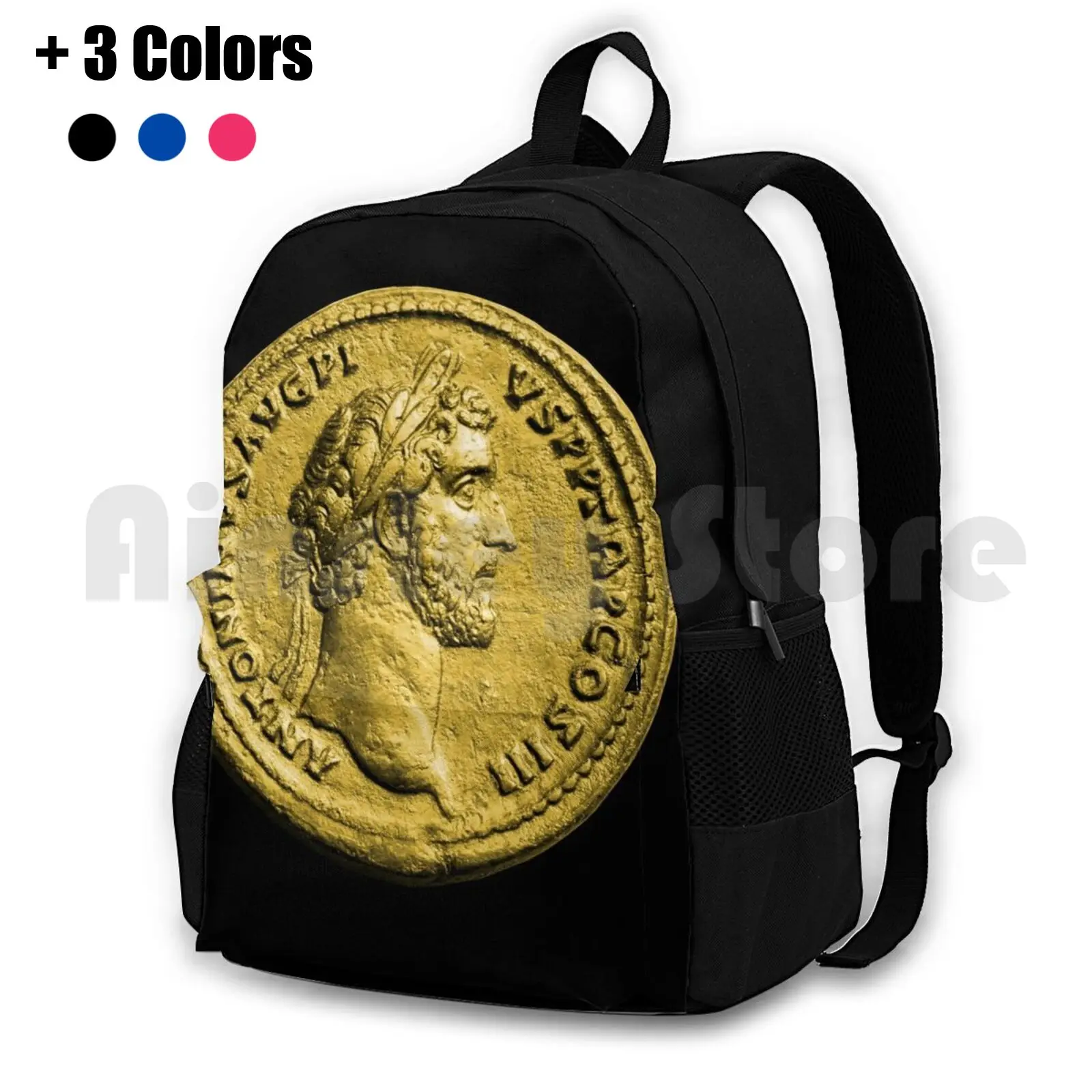 Antoninus Pius Gold Roman Coin Outdoor Hiking Backpack Riding Climbing Sports Bag Gold Roman Coin Ancient History Sestertius