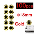 100 Piezas de Oro de 18 mm