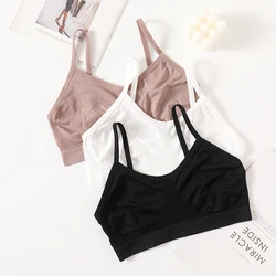 Women Solid Crop Top Fashion Underwear Unlined No Pad Female Wireless Bra Top Unltrathin Lingerier Tank Top Seamless Tube Tops