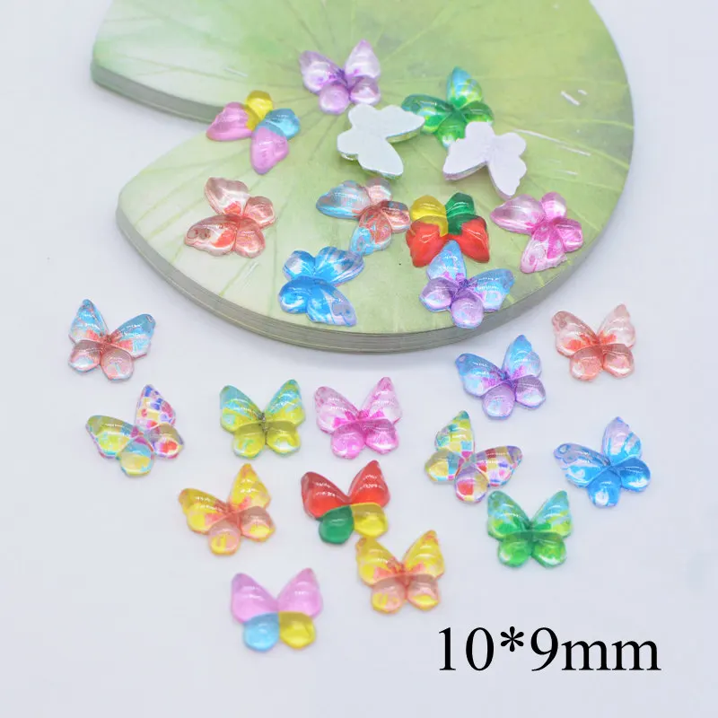 NEW Mini Butterfly Mini Resin Figurines Applique Planar Animal Nail Art Home Decoration DIY Phone Shell Crafts Supply 100Pcs