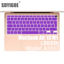 Spanisch Laptop farbe silikon Tastatur Abdeckung Für Macbook Air 13 A2337 Schutzhülle film tastatur fall Für Apple Air13 M1 2020 neue