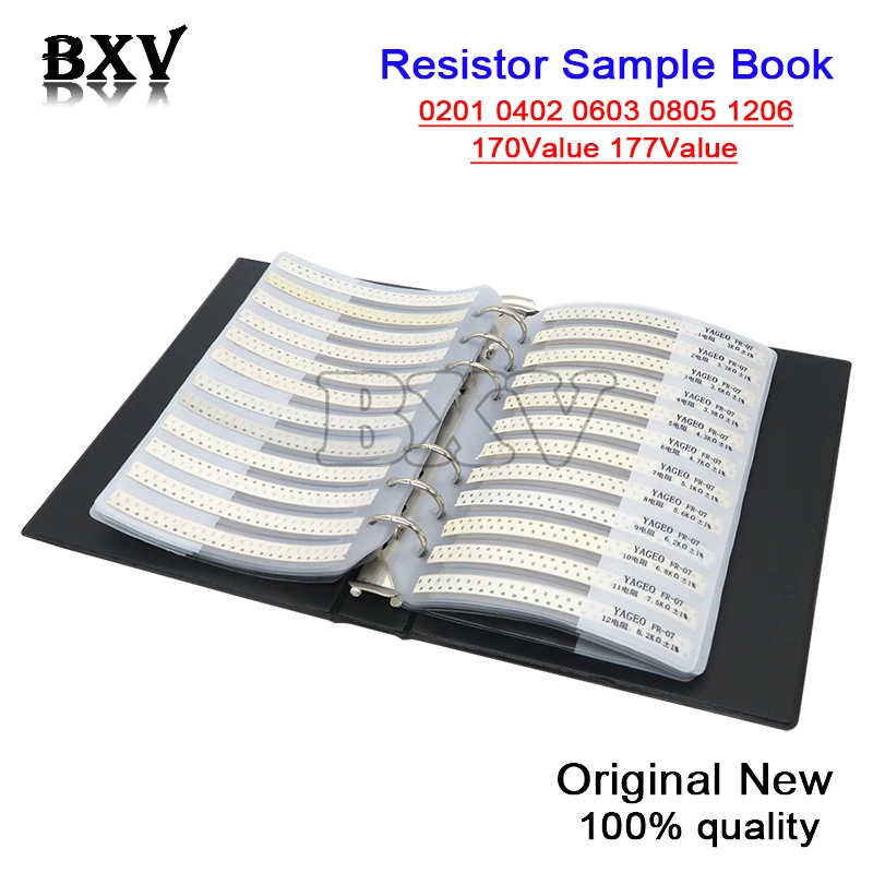 

4250PCS 8500PCS 8850PCS 0201 0402 0603 0805 1206 Resistor Sample Book PUMUDDSY 1% SMD Assorted Kit 10K 100K 1K 1R 100R 220R