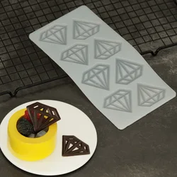Hollow Out Diamond Shape Chocolate Stencil Mold Jewel Shaped Silicone Mould DIY Cake Decorating Garnish For Dessert