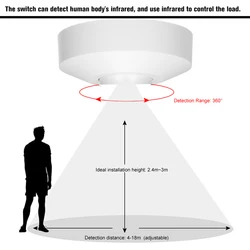 110V-240V 5.8GHz HF System LED Microwave 360 Degree Radar motion Sensor Light Switch Ceiling light Body Motion Detector