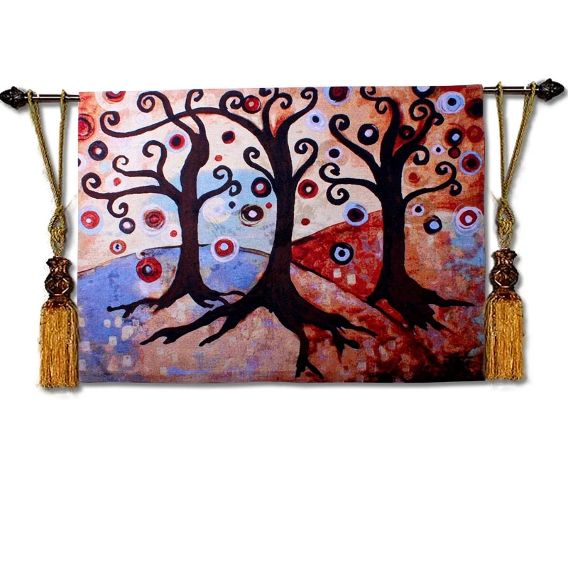 Belgian Tapestry Living Room Sofa Background Wall Blanket Classic Abstract Painting Tree Of Life