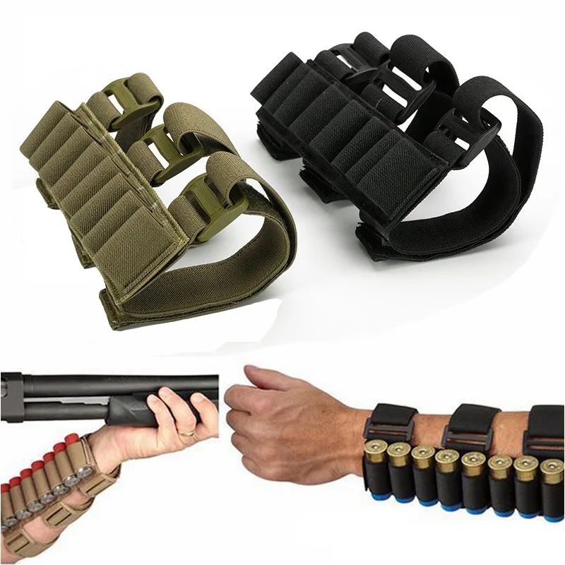 8 Rounds Cartridge Ammo Bag Rifle 12/20 Gauge Buttstock Shell Shotshell Holder Arm Pouch Bandolier Sleeve Mag Bag