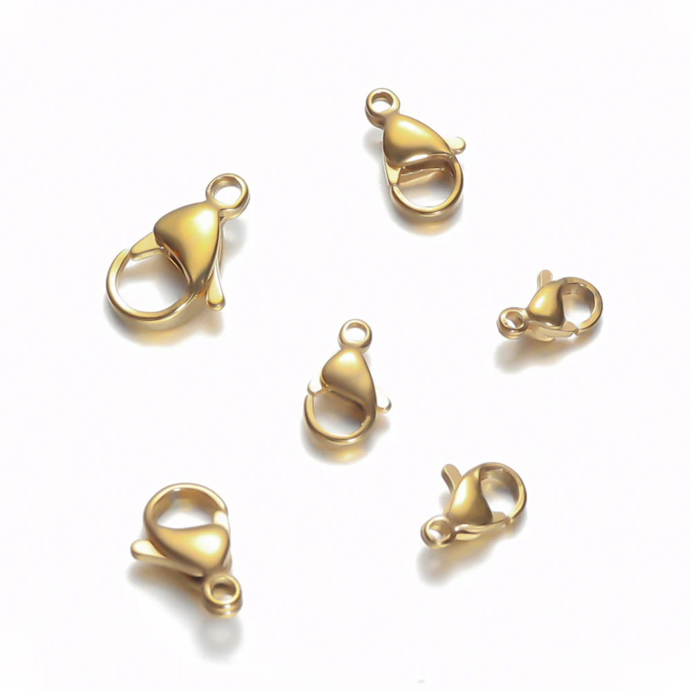 25 Stück Edelstahl 12mm 13mm 15mm Goldfarbene Karabinerhaken Verbinder DIY Schmuckherstellung Zubehör – Detail 3