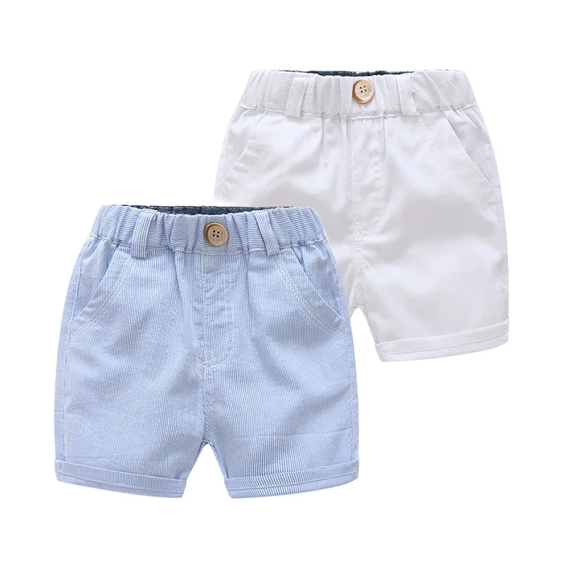 

2024 Summer Fashion 2 3 4 6-10 Years 90-140cm Design Cotton Sports Solid Color Handsome Elastic Striped Shorts For Kids Baby Boy