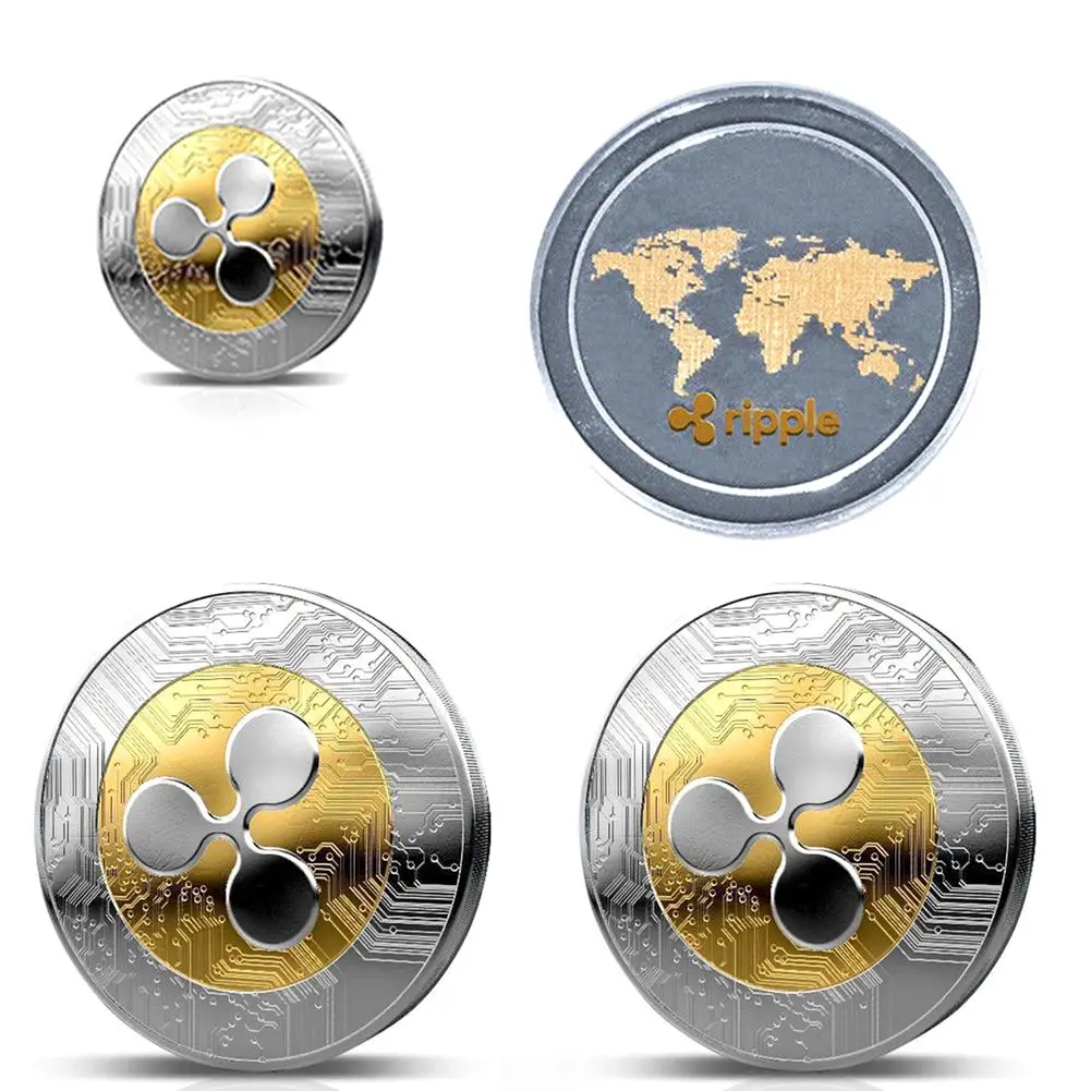 New Ripple Coin XRP CRYPTO Commemorative Ripple XRP Collectors Coin Gift Coin Art Collection Physical Gold Commemorative 40mm