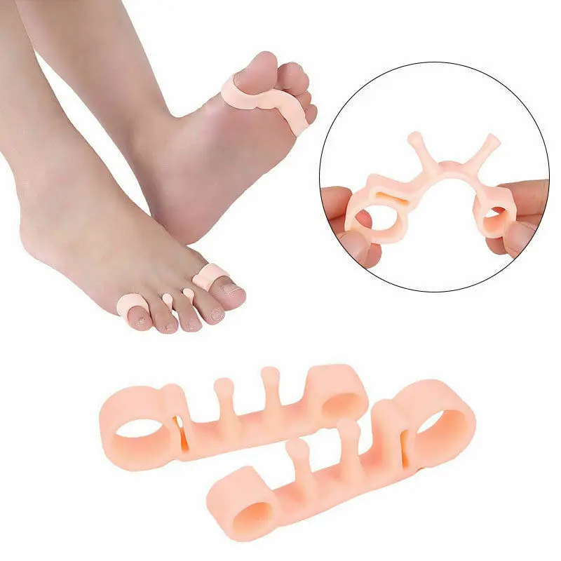 Toe Separators 1 Pair 2 Colors Elastic Bunion Corrector Straighteners Toe Spacers Bunion Pain Relief Hallux Valgus Foot