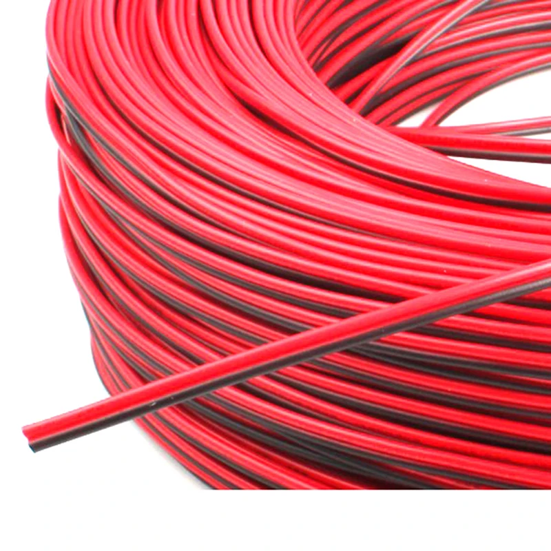 10m LED Cables 2 Pin LED Strip Cable 22AWG 2 Core Red Black Electrical Wire