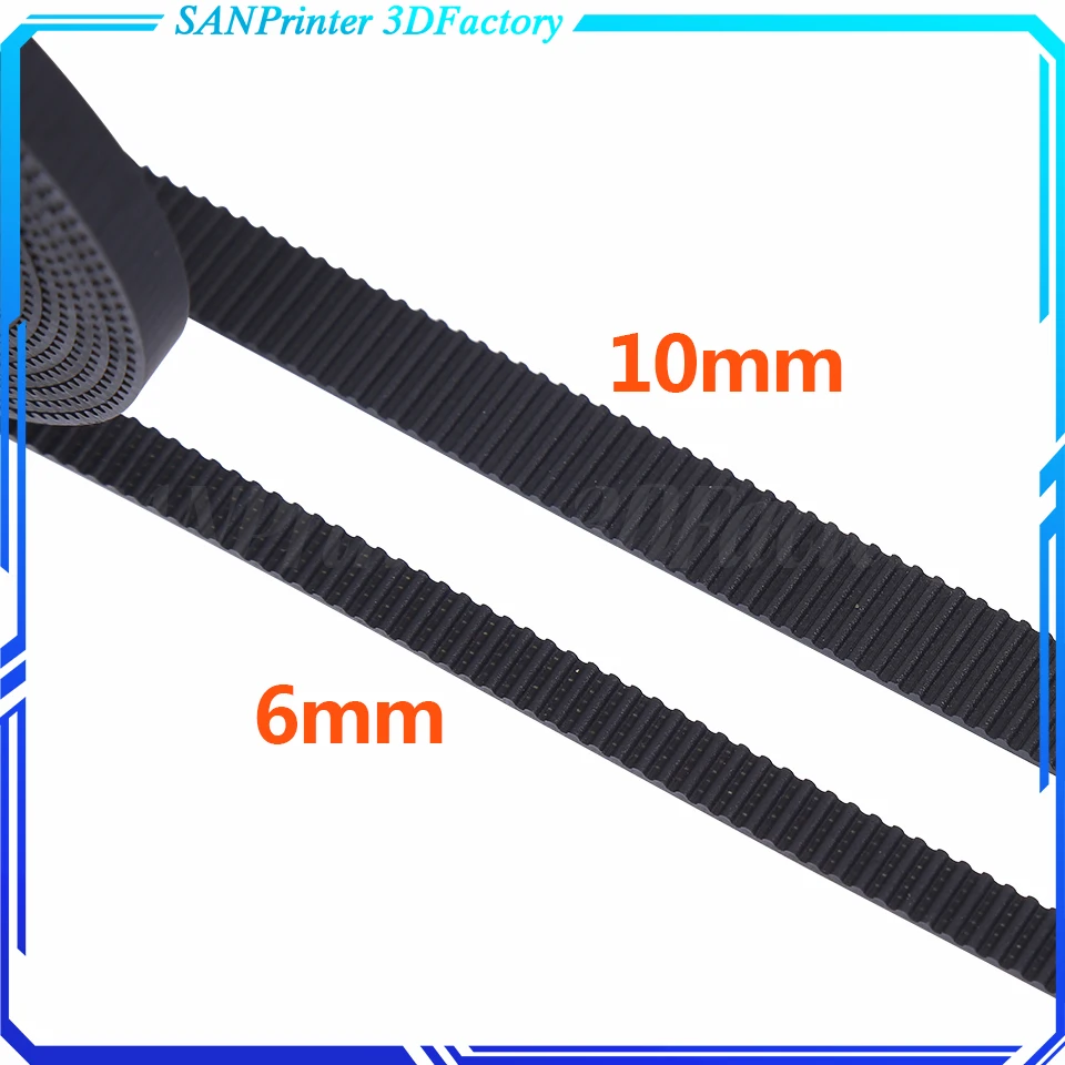 GT2-6/9/10/15mm open timing belt 5m/10m/20m/50m/lot GT2 belt Rubber Aramid Fiber cut to length for 3D printer wholesale 2gt