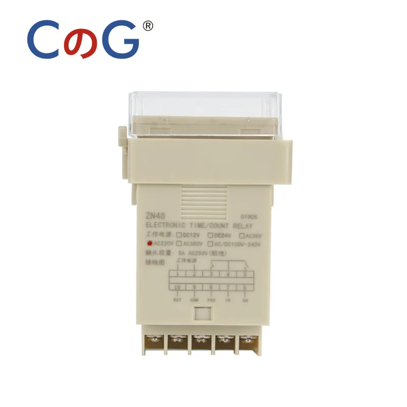 CG ZN48 DC12V DC24V AC110V AC220V AC380V 48*48mm Digital Display Counter Double Delay Relay Intelligent Indicator Timers